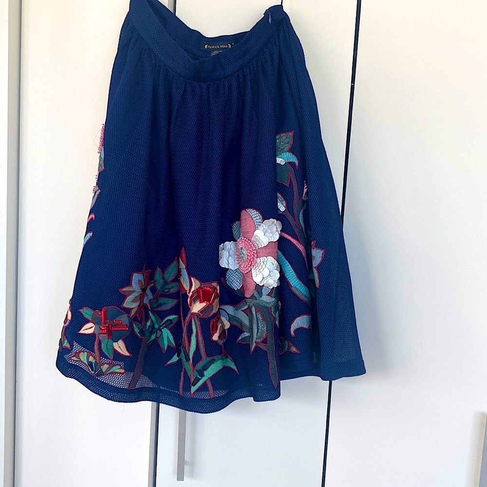 Pankaj & nidhi designer skirt! Beautiful with embroidered flowers in front